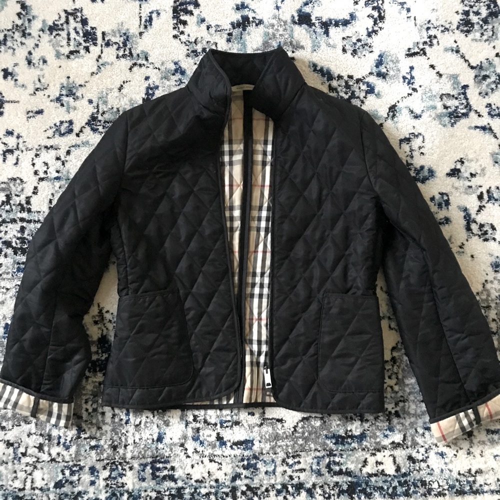 Black Burberry Quilt Jacket